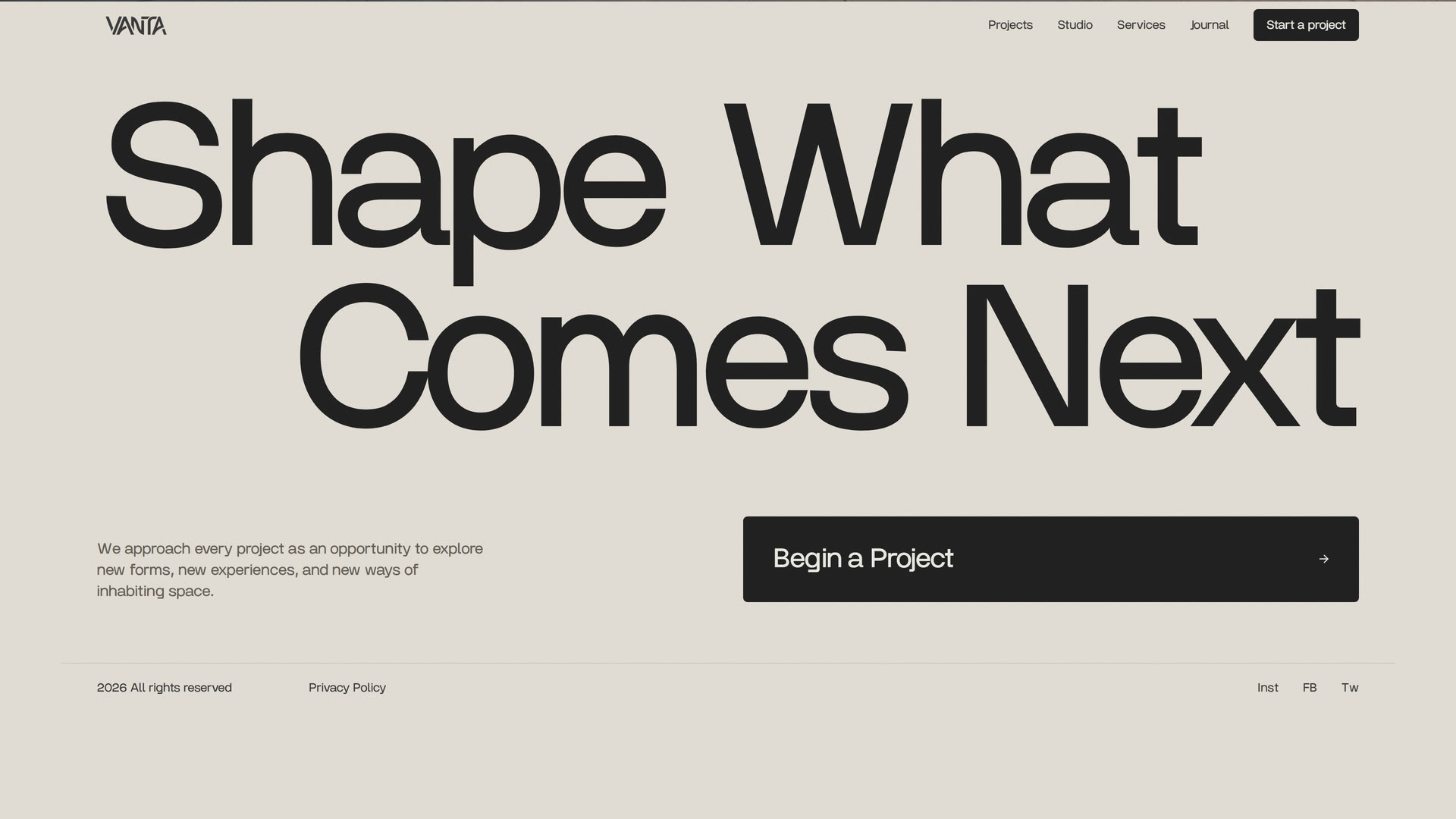 Closing call to action: “Shape What Comes Next” and the Vanta wordmark